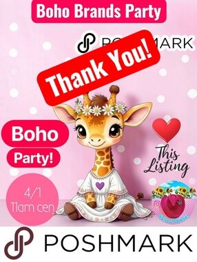 Thank You! 4/1 Boho- Posh Party- 11am Central- ♥️ This Flyer!